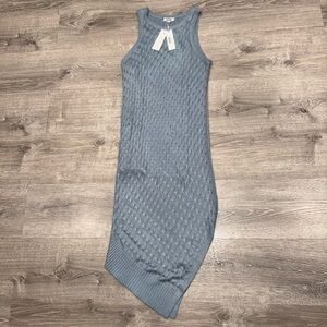 NWT 525 AMERICA CHARLOTTE KNIT CROCHET DRESS IN SEA WAVE BLUE M ANTHROPOLOGIE